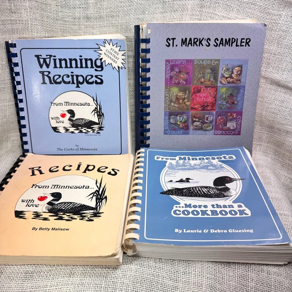 Vintage Minnesota Cookbook Lot of 4 Winning Recipes St Marks Sampler 1980s 1990s